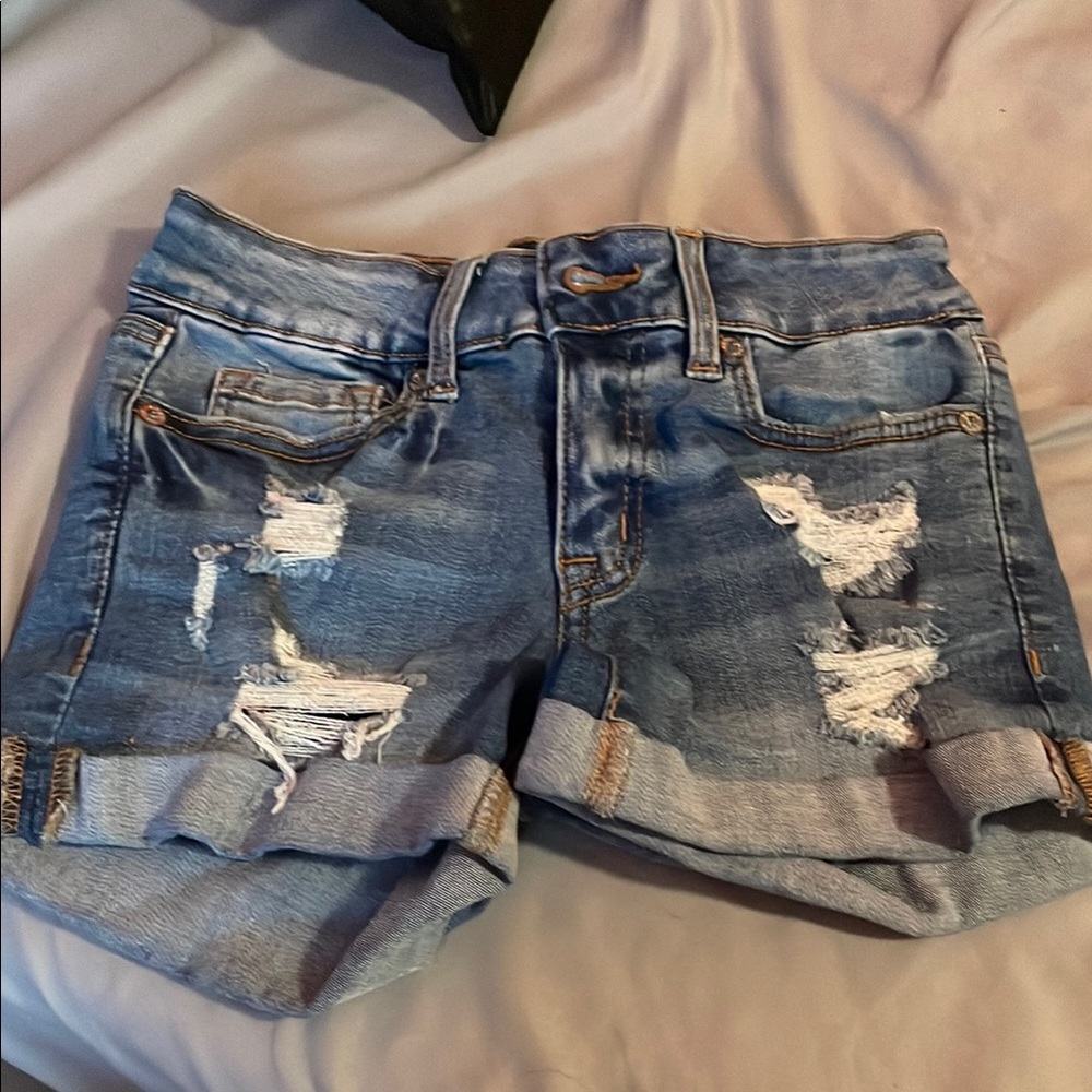 Distressed Denim Shorts